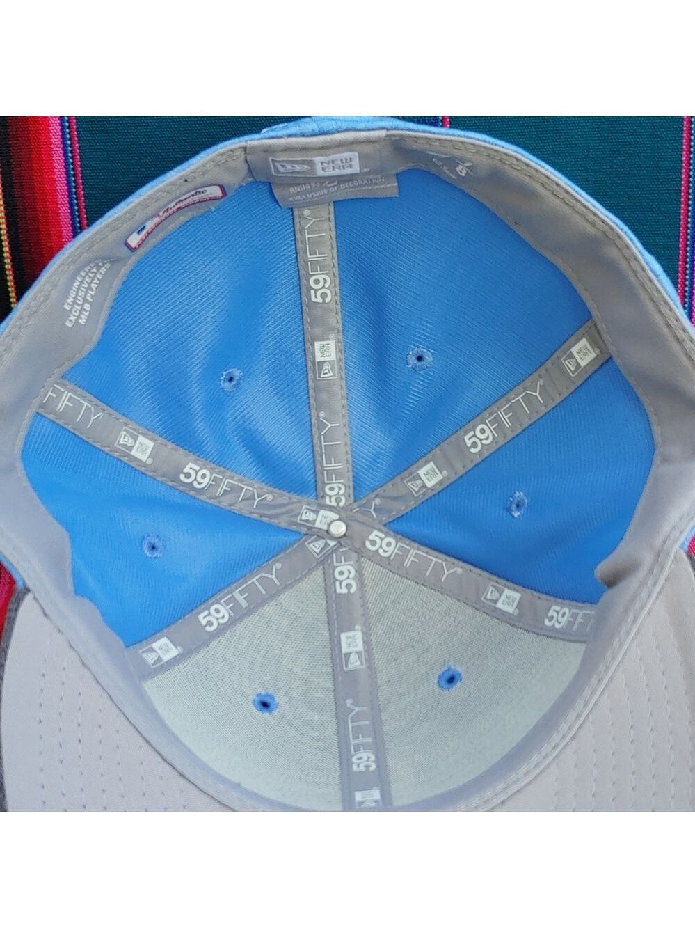 New Era Dodgers 59FIFTY Low Profile 7 7/8 Fitted Baseball Cap Light-Dark Blue - Picture 9 of 16